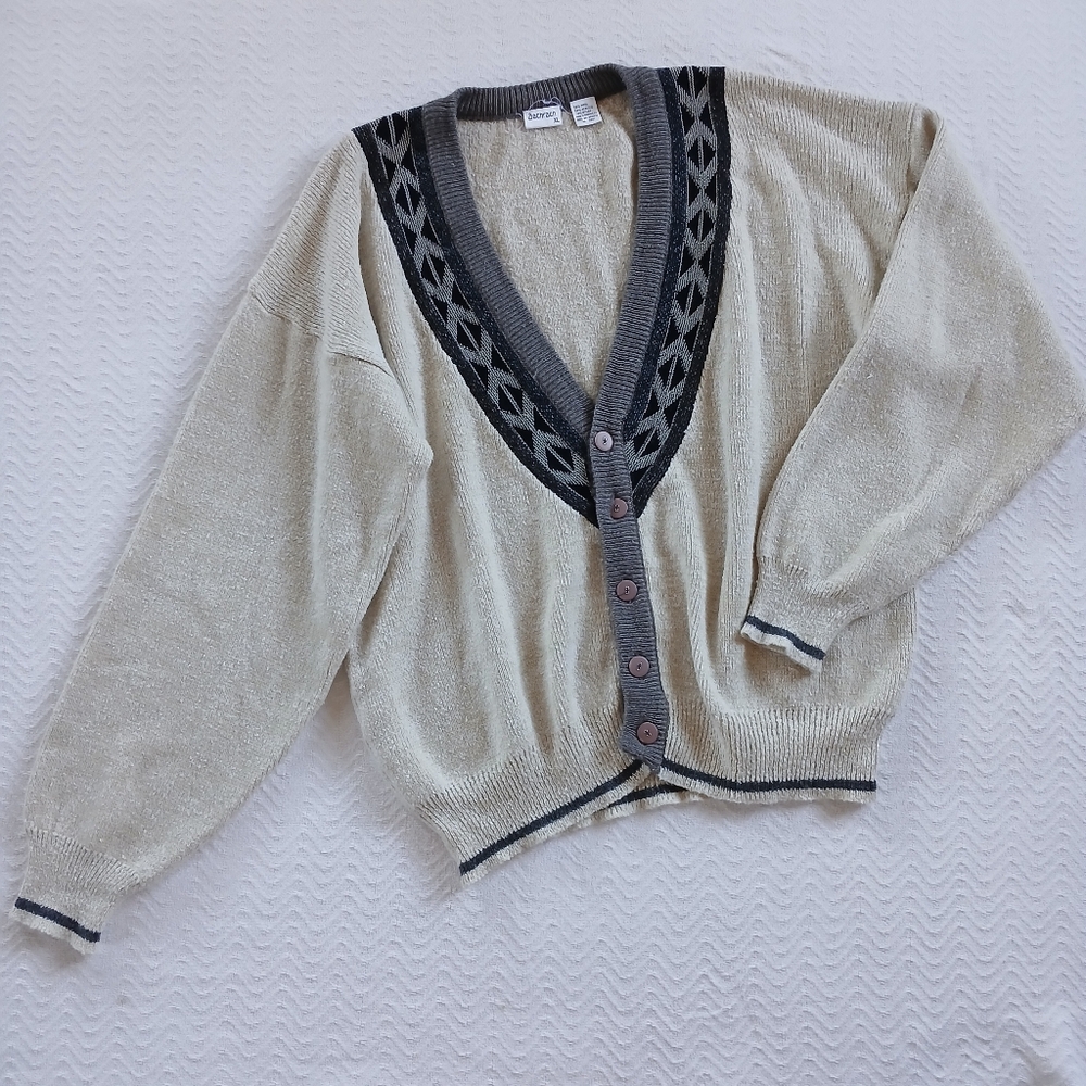 bachrach ♡ wool blend vintage sweater mens xl 90s earthy oversized nostalgic